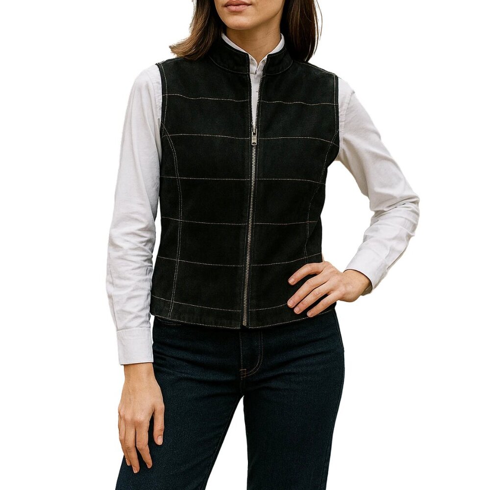 Skotts Washable Suede Zip-up Vest